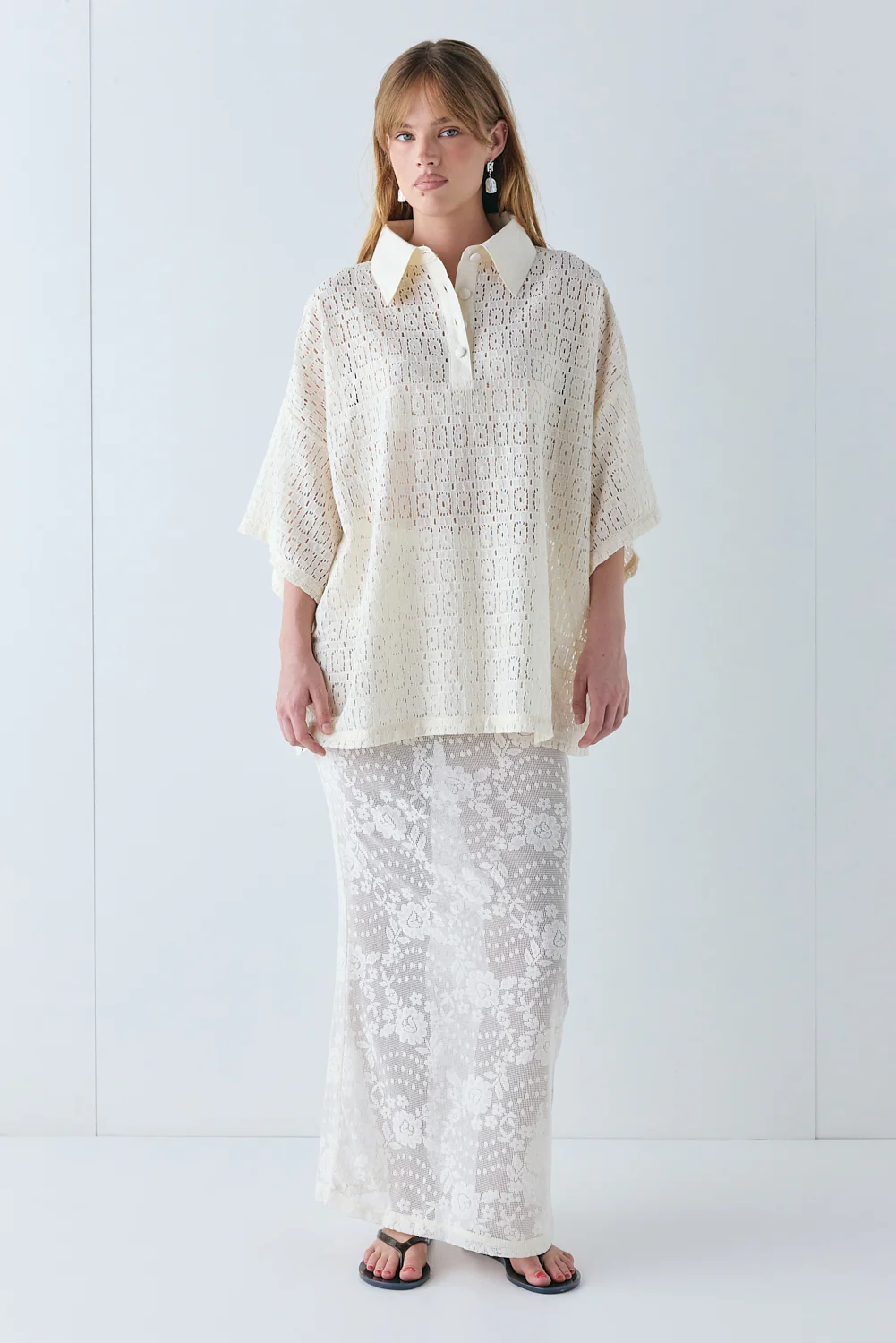 Elle Lace Polo Cream - Image 2