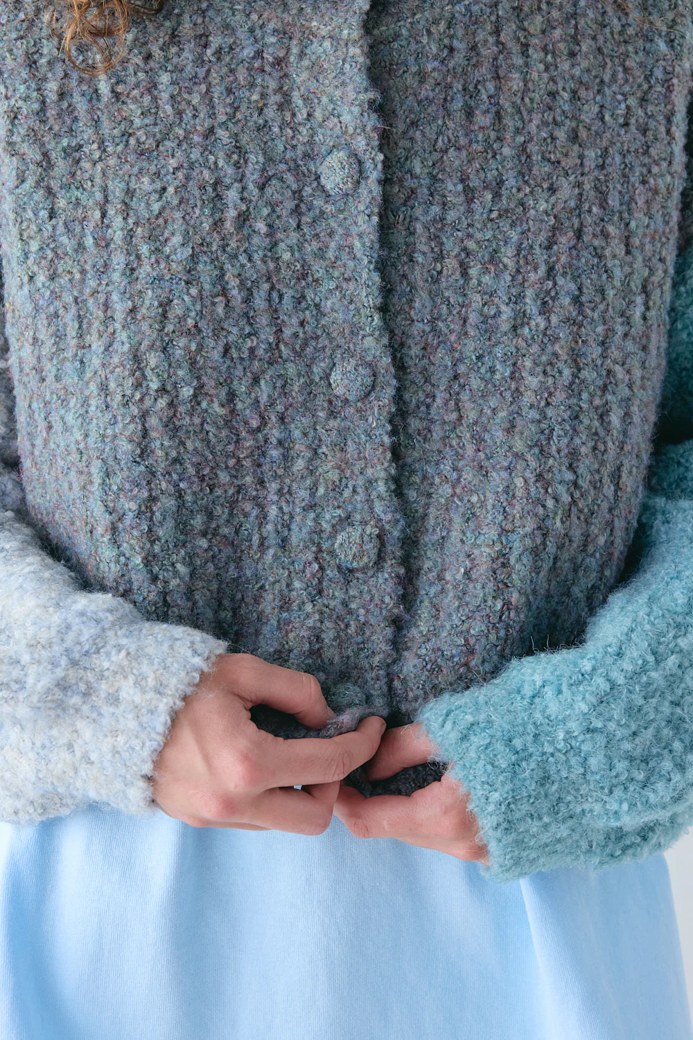 Elsie Knit Cardigan Blue Splice - Image 4