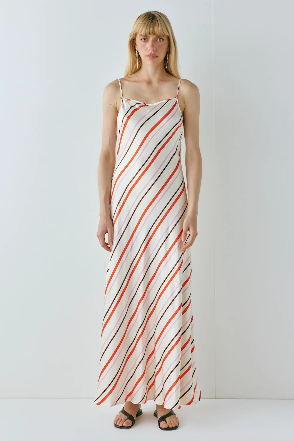 Ema Satin Maxi Dress Stripe - Image 2