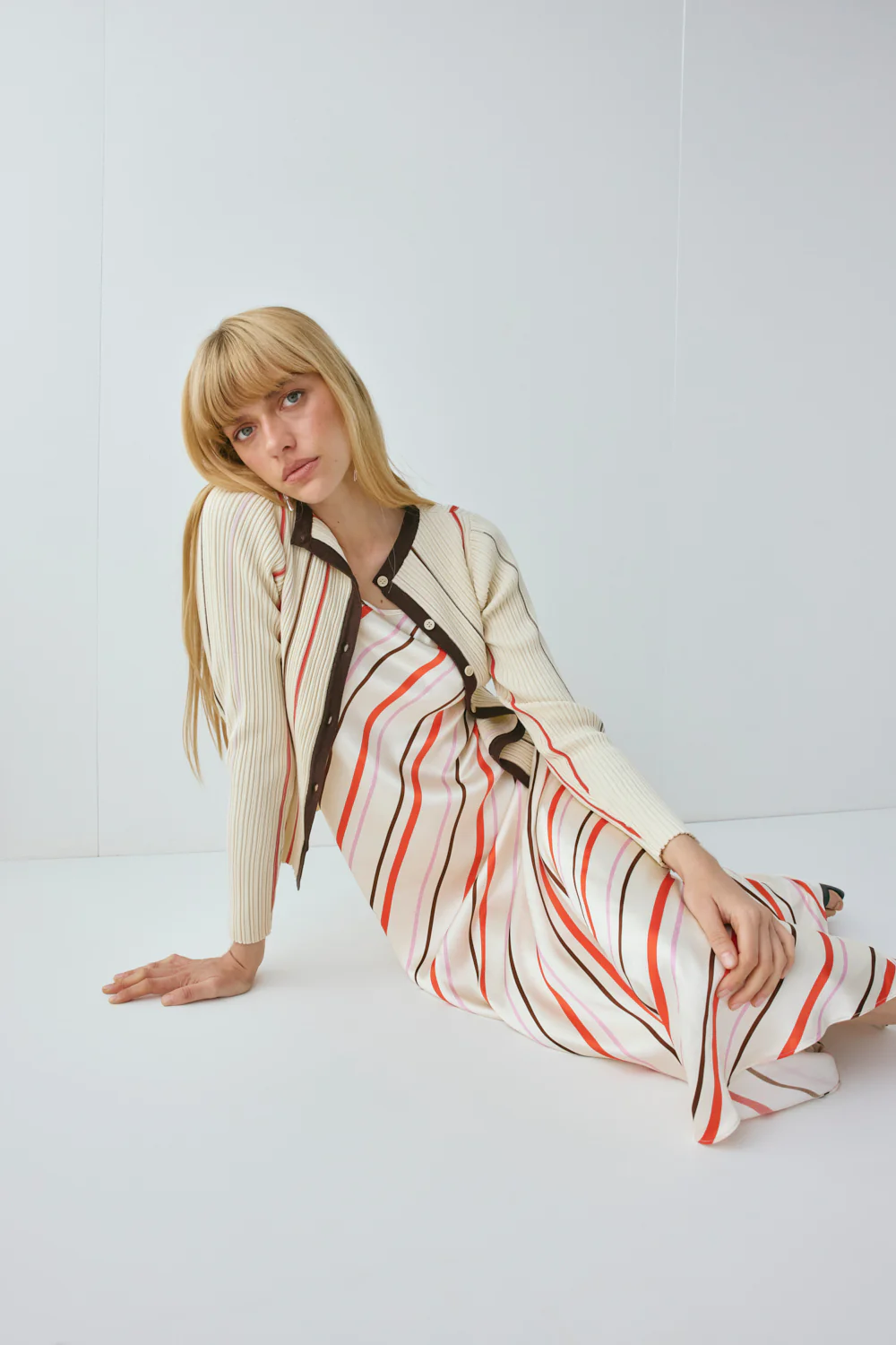 Ema Satin Maxi Dress Stripe - Image 3