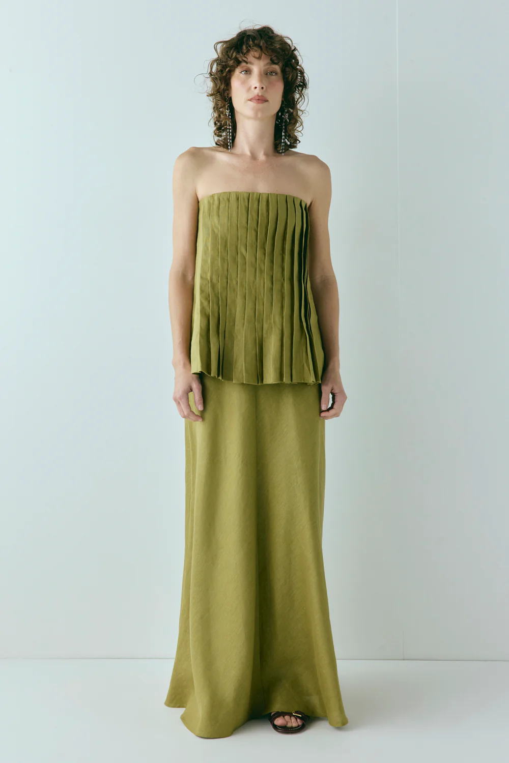 Ettie Linen Top Olive