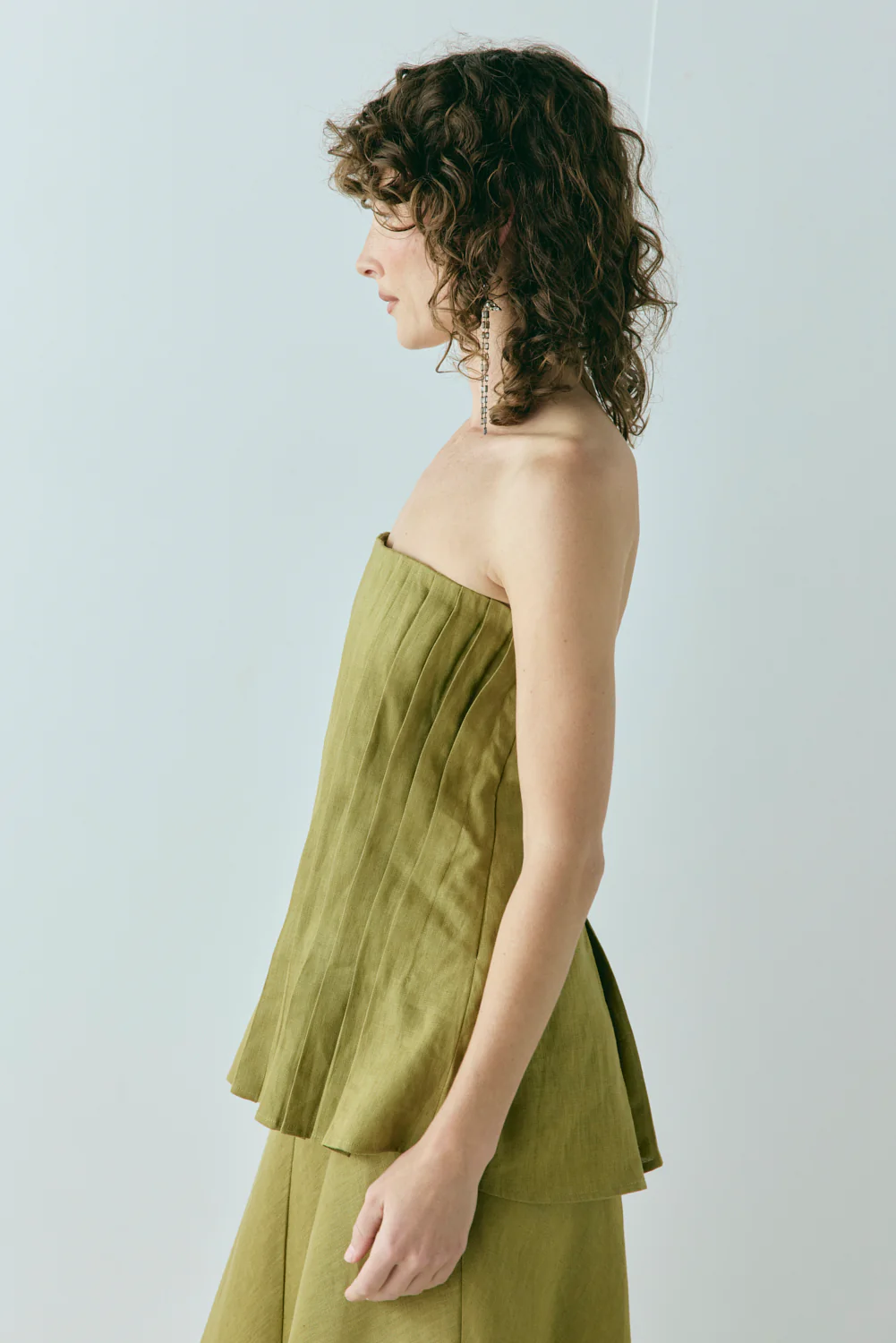 Ettie Linen Top Olive - Image 6