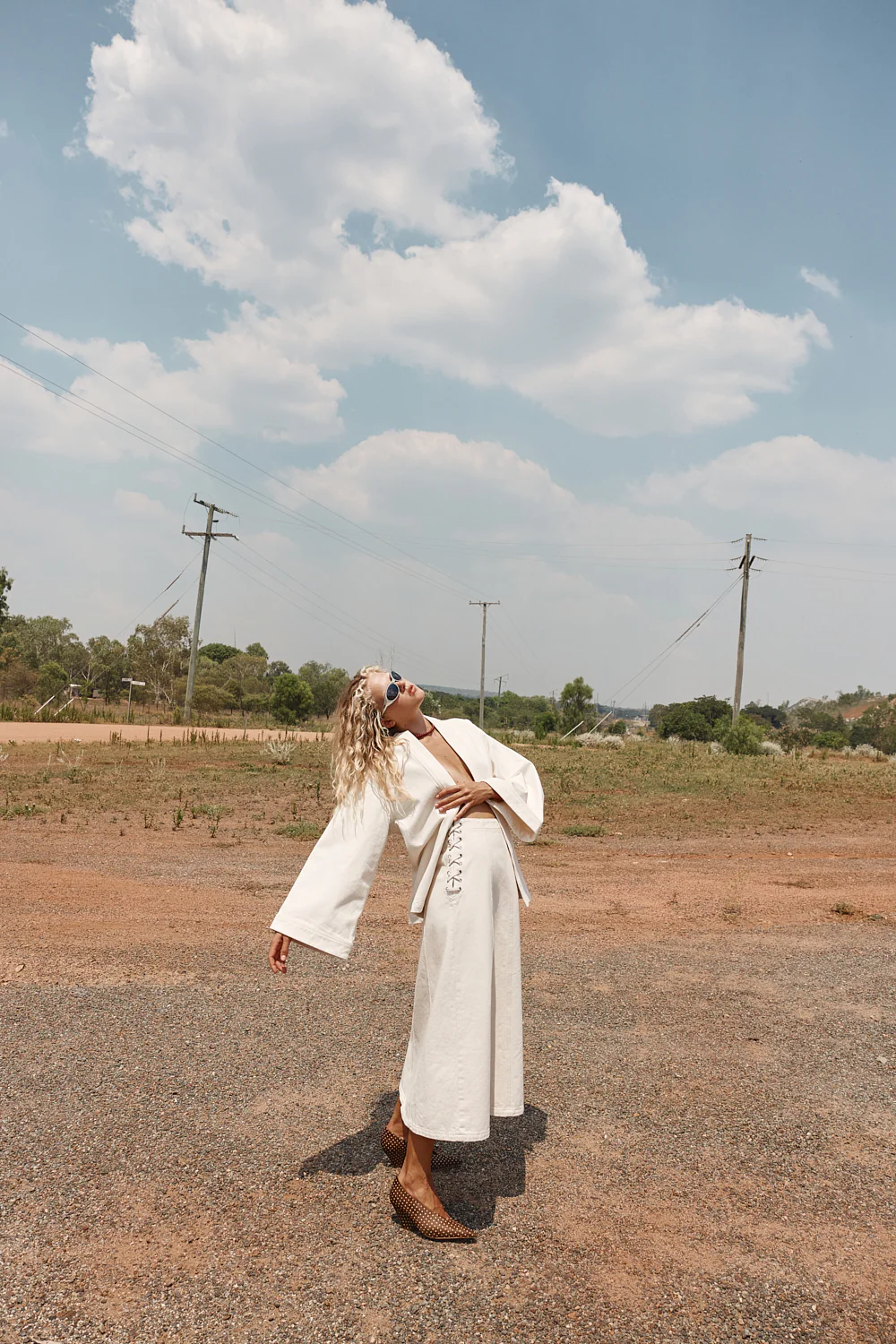 Eve Denim Midi Skirt Cream - Image 4