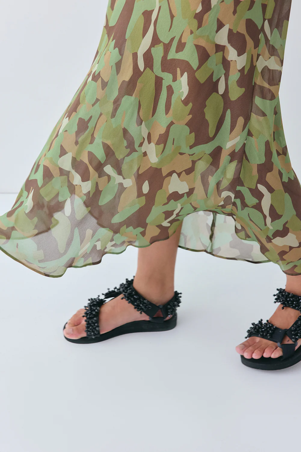 Francesca Sheer Maxi Dress Camo - Image 6