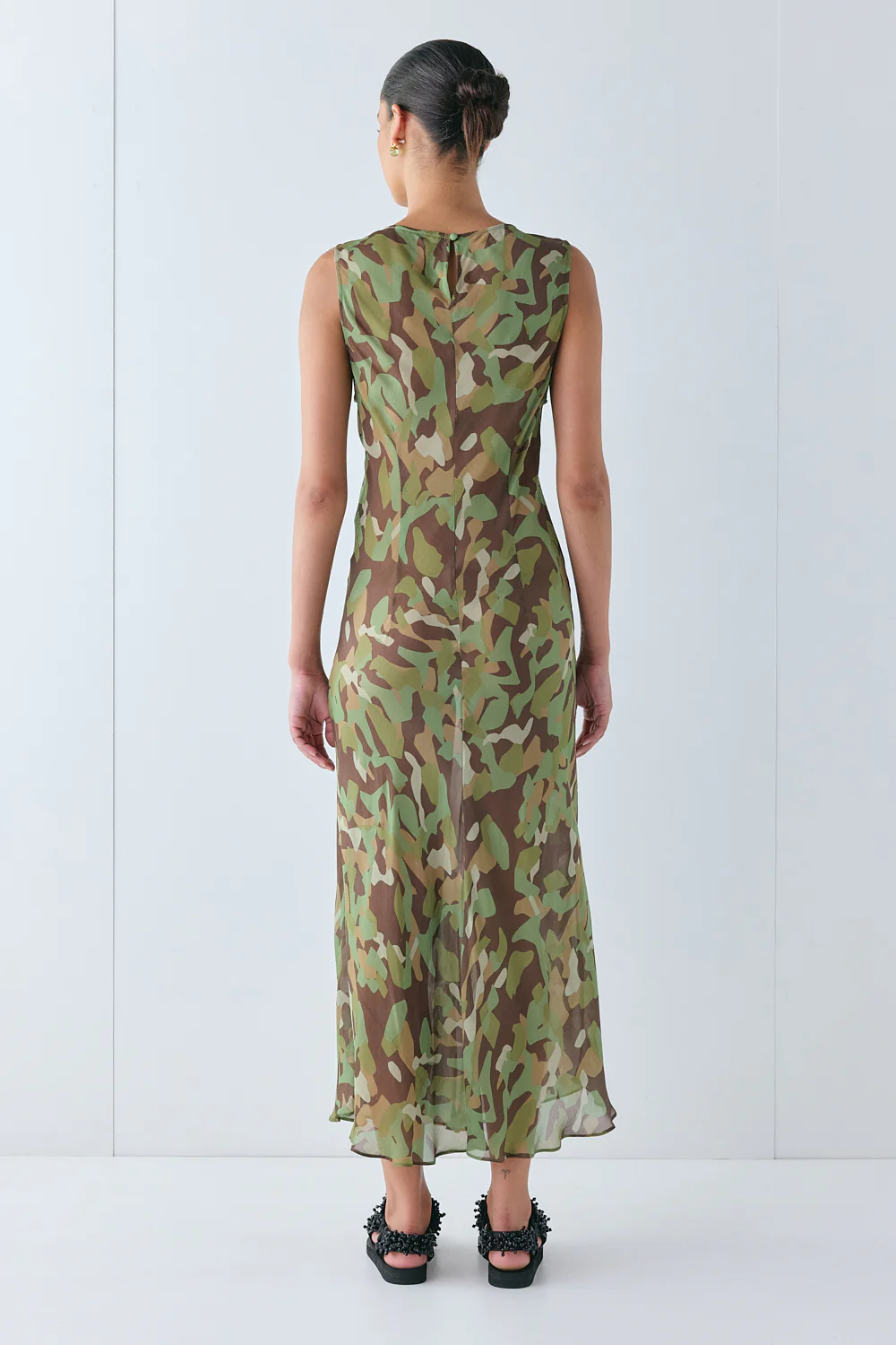 Francesca Sheer Maxi Dress Camo - Image 7