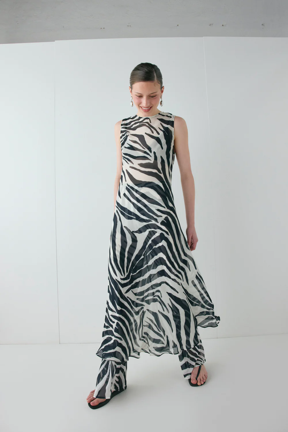 Francesca Sheer Maxi Dress Zebra - Image 3
