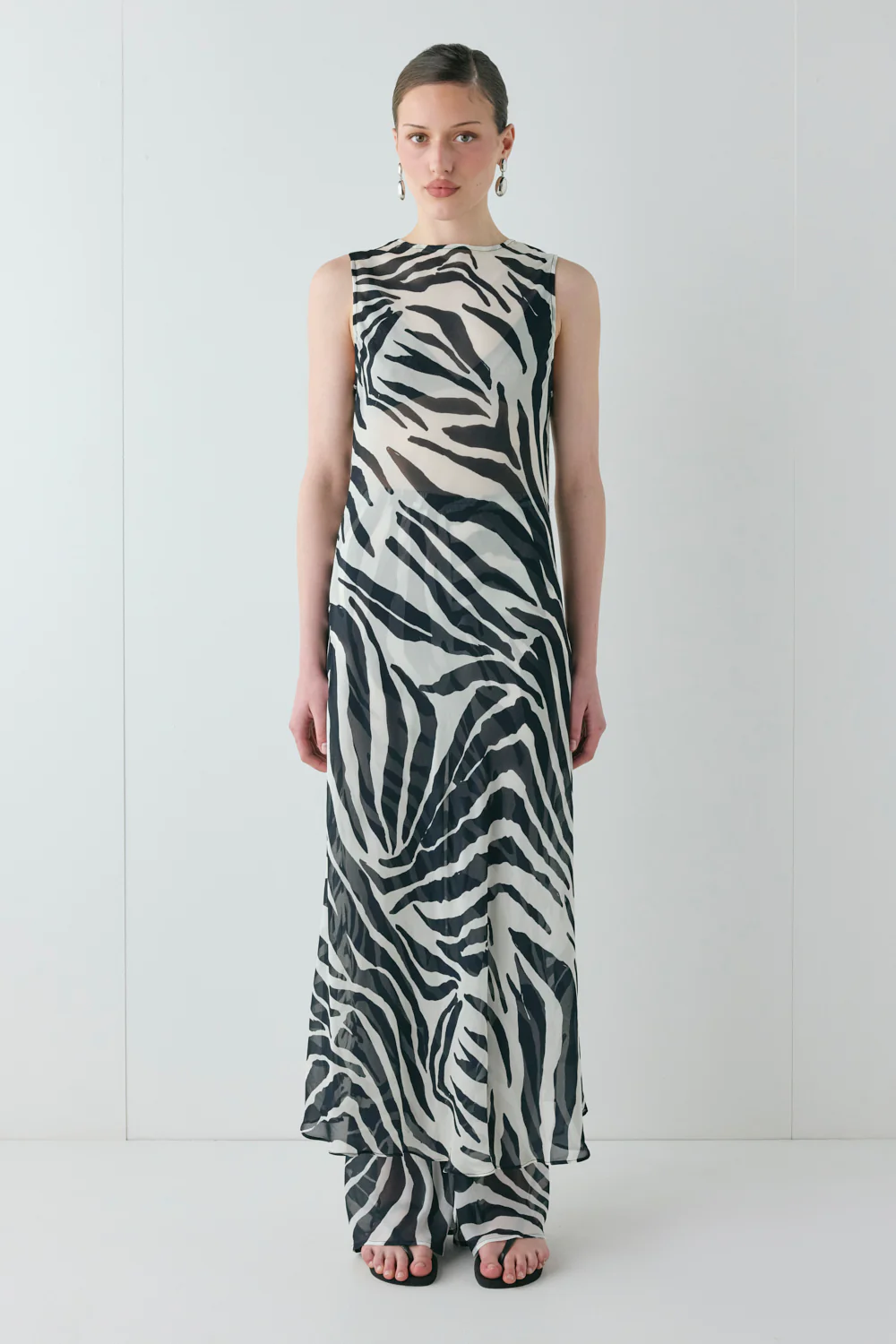 Francesca Sheer Maxi Dress Zebra - Image 5