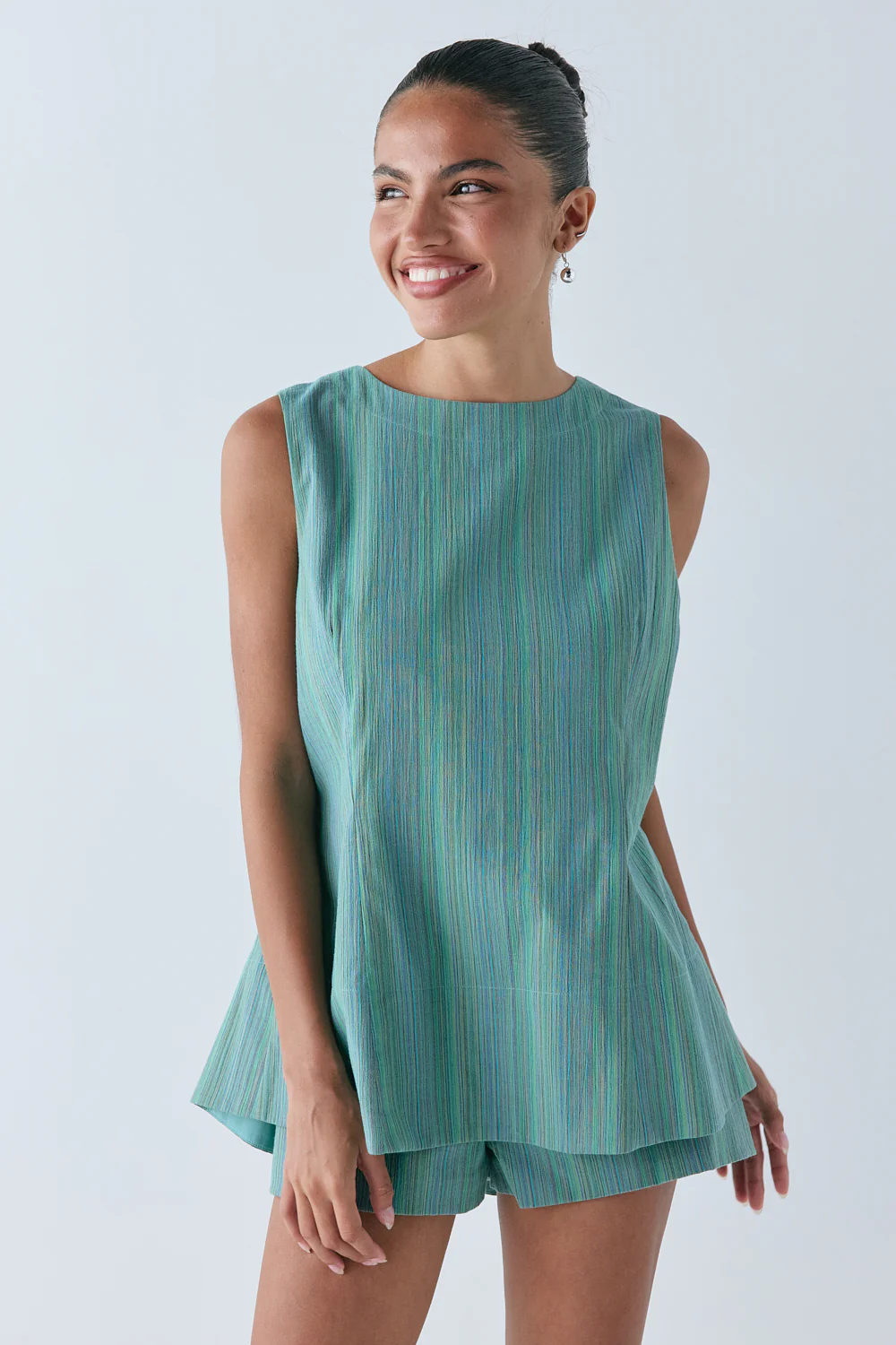 Freja Tunic Top Green Stripe - Image 4