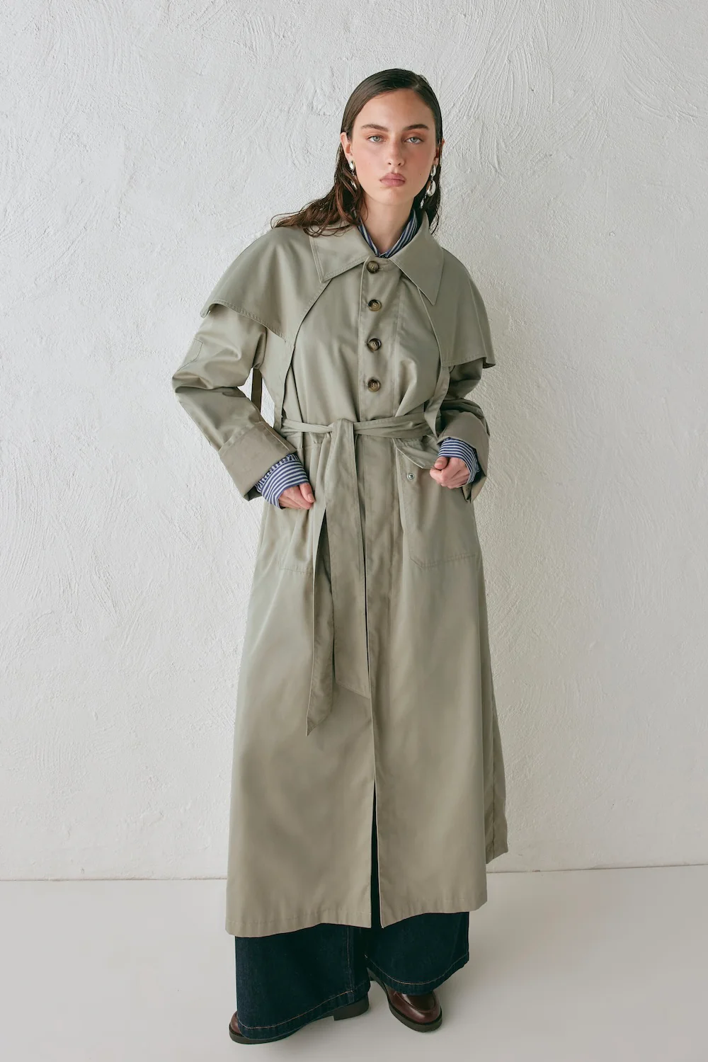 Gina Trench Coat Taupe - Image 2