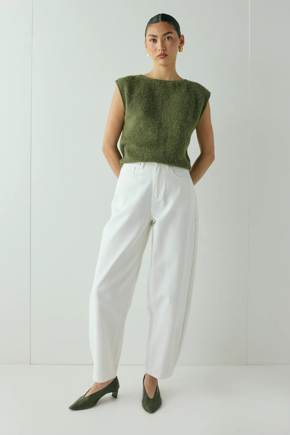 Greta Knit Top Olive - Image 2