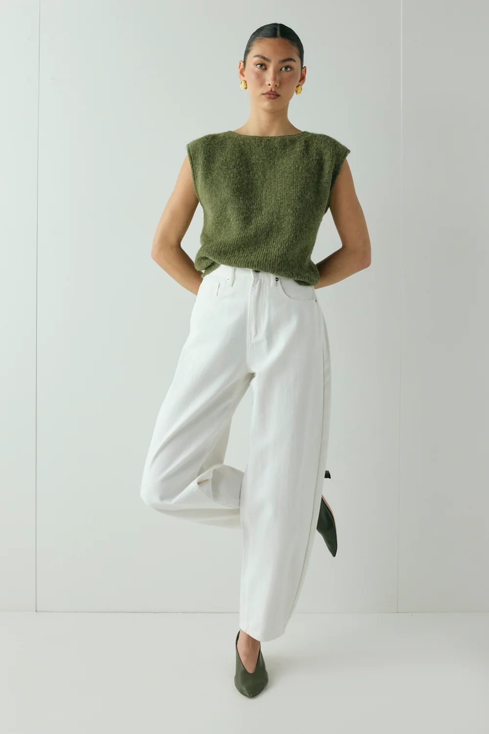 Greta Knit Top Olive - Image 4