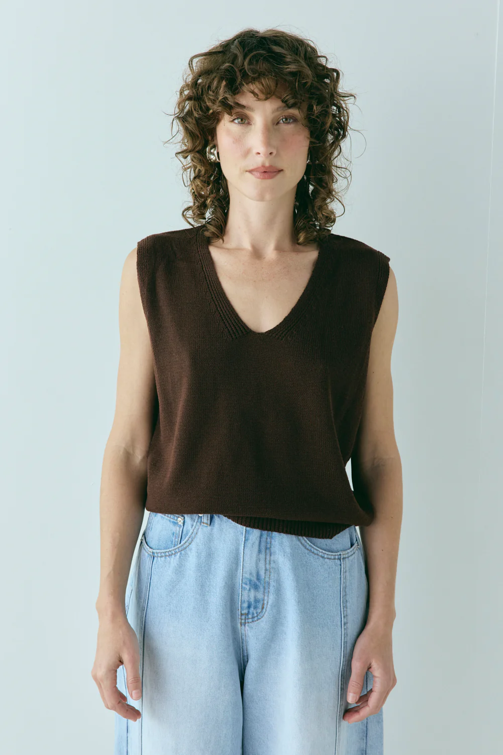 Hadley Knit Vest Chocolate