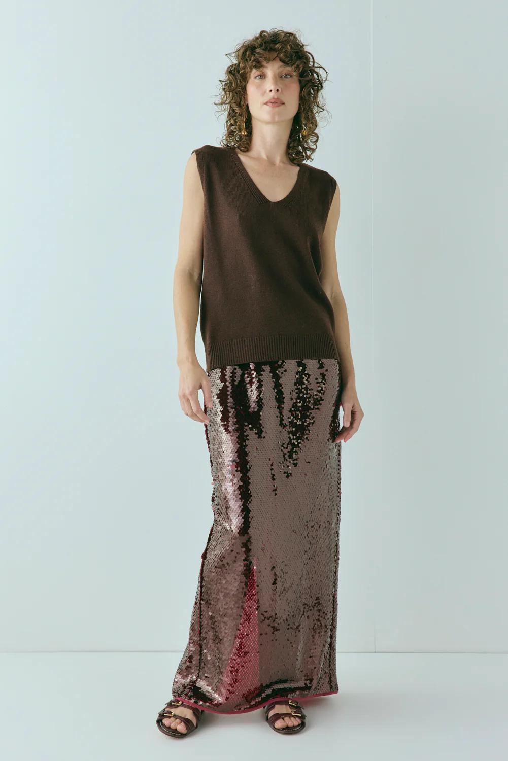 Hadley Knit Vest Chocolate - Image 5