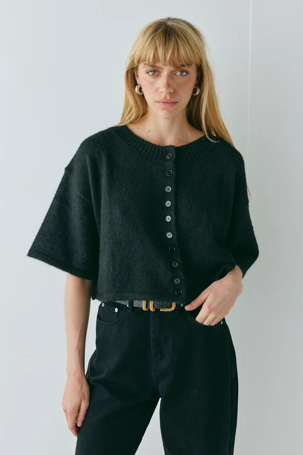 Hailey Knit Cardigan Black - Image 6