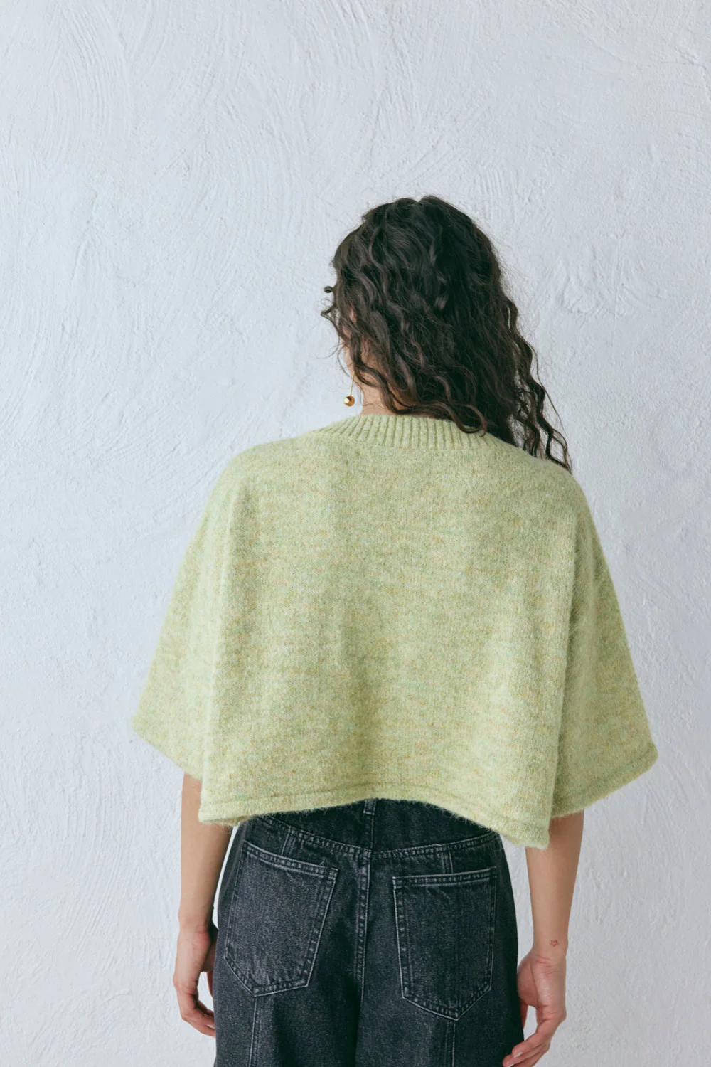Hailey Knit Cardigan Lime Marle - Image 6