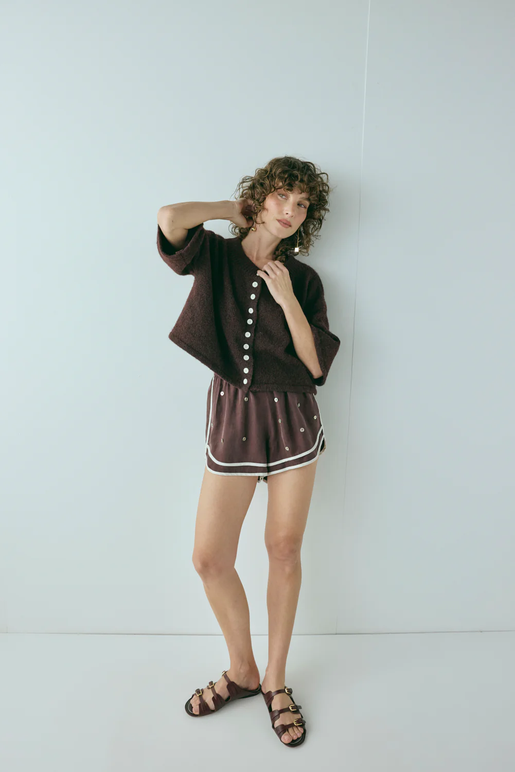 Hailey Knit Cardigan Wine - Image 3
