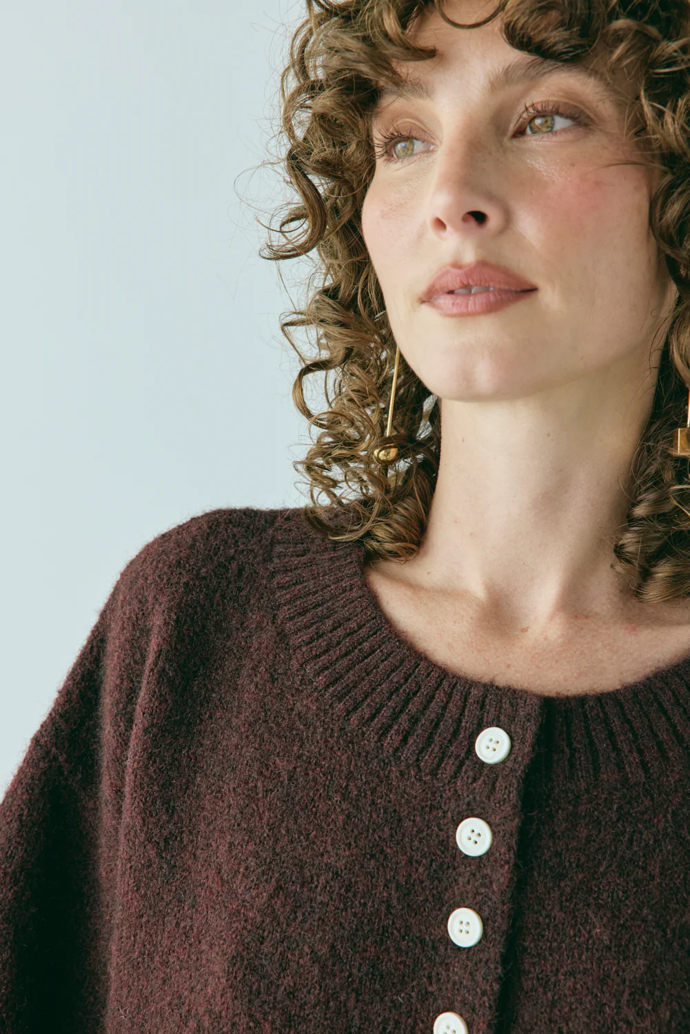 Hailey Knit Cardigan Wine - Image 4