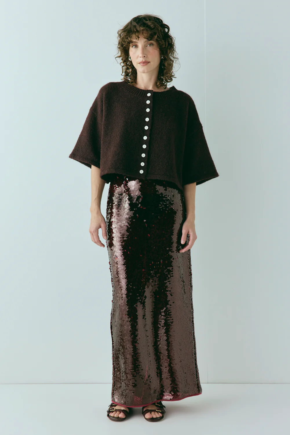 Hailey Knit Cardigan Wine - Image 6