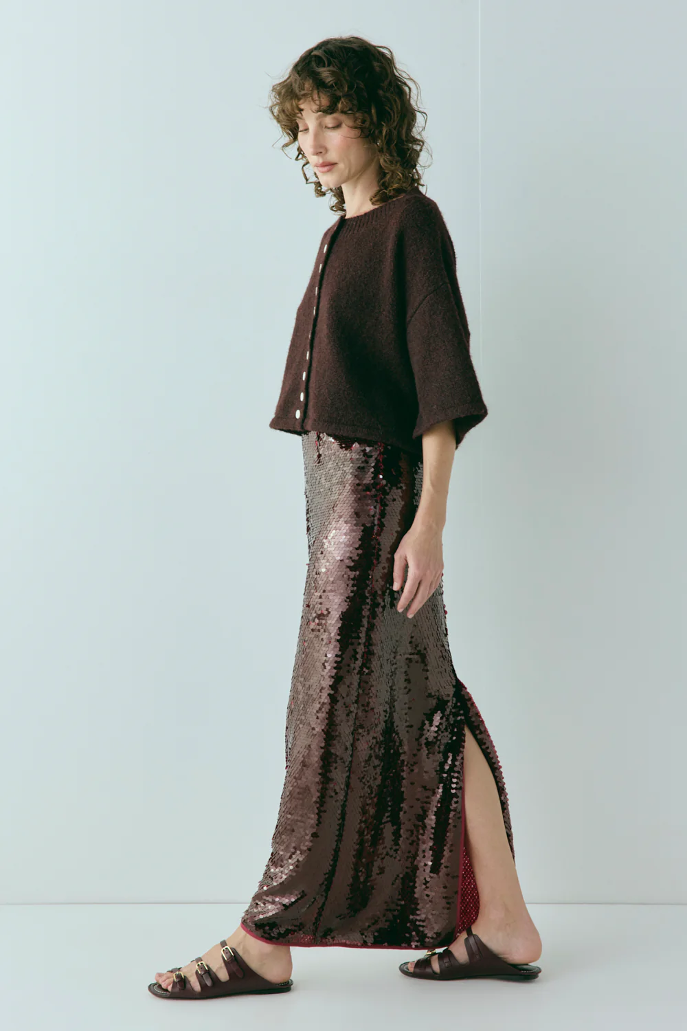 Hailey Knit Cardigan Wine - Image 7