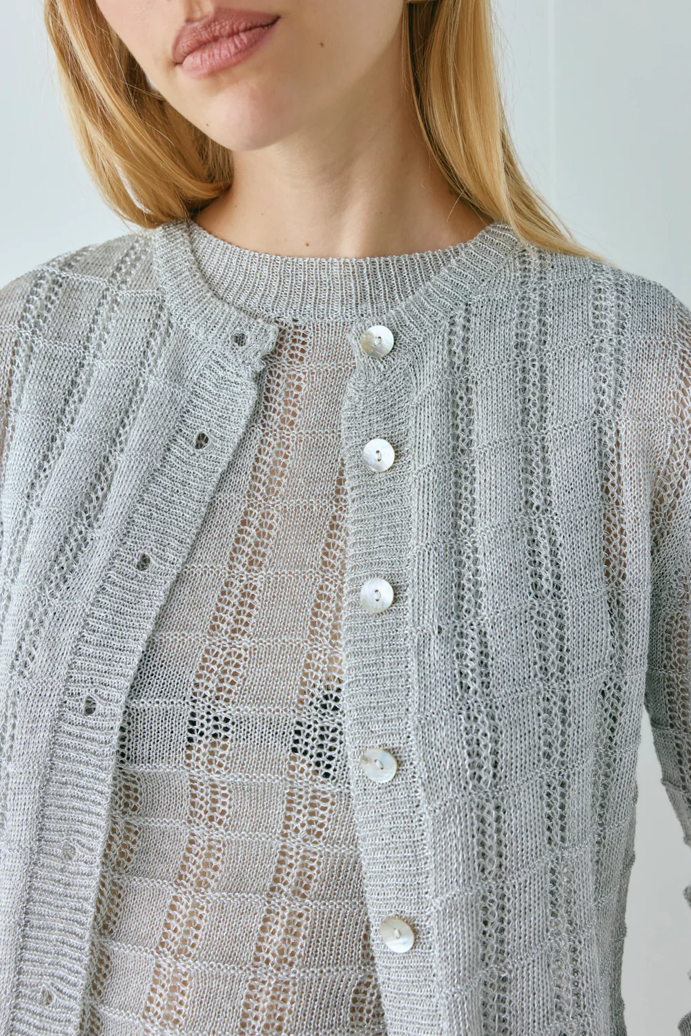 Harley Knit Cardigan Silver - Image 7