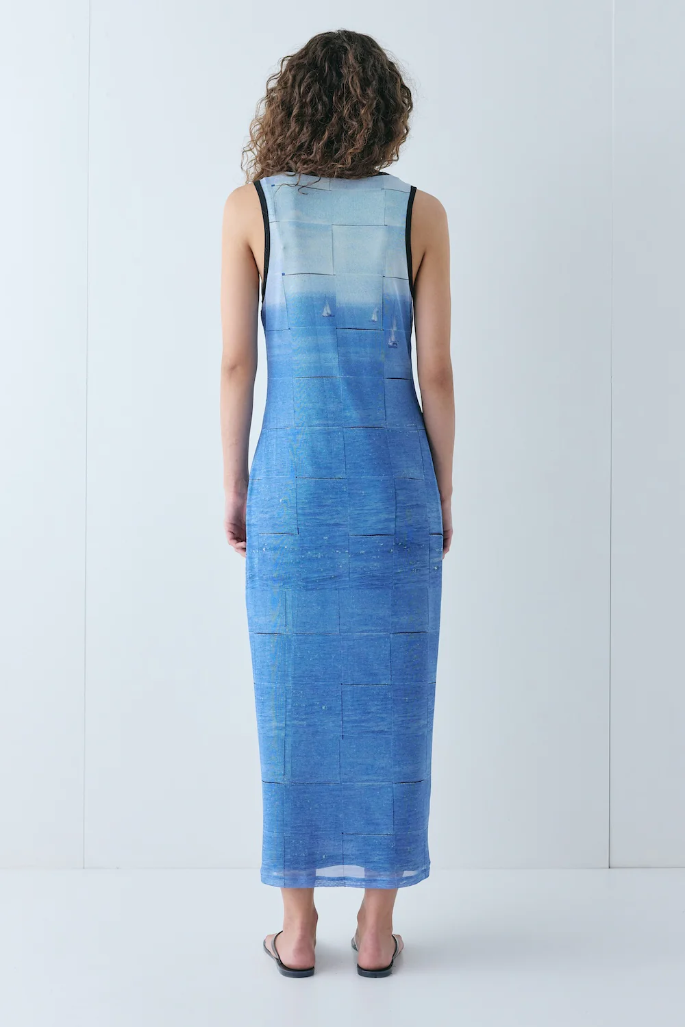 Harriet Mesh Midi Dress Sail - Image 7