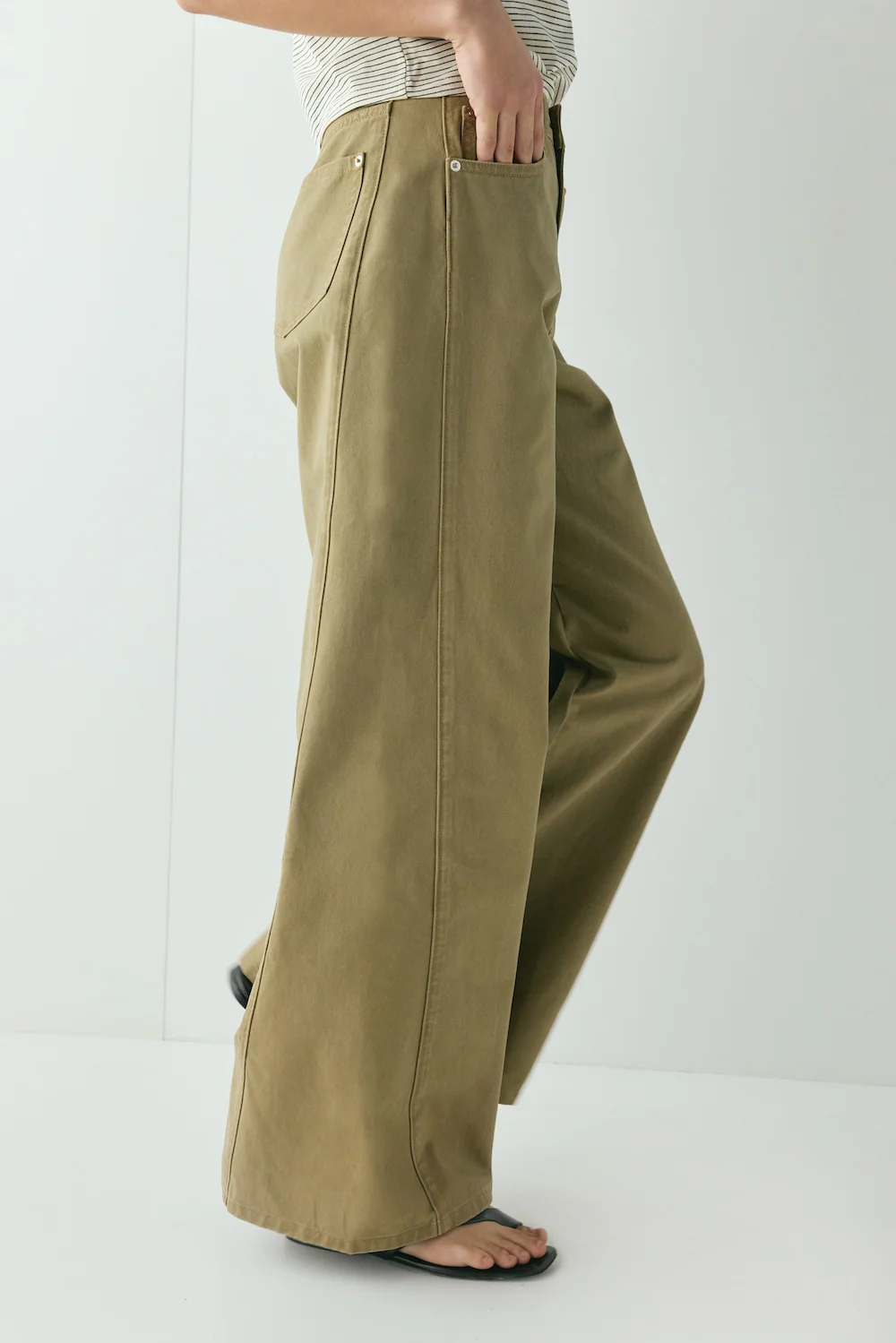 Hart High Rise Denim Jeans Khaki - Image 4