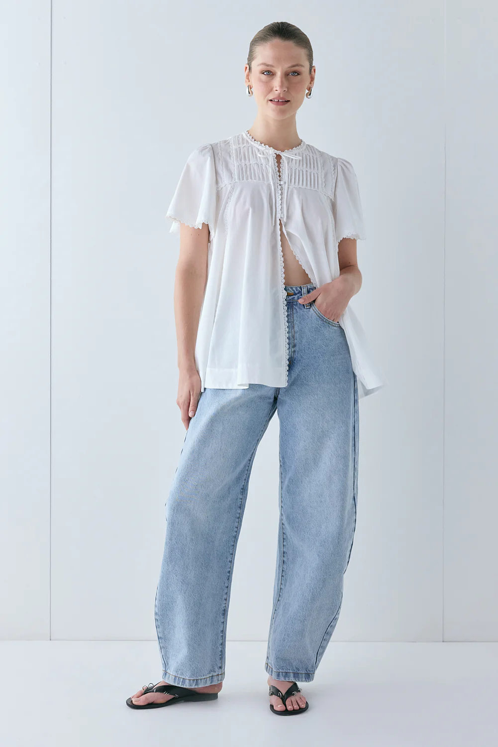 Henriette Smock Top White