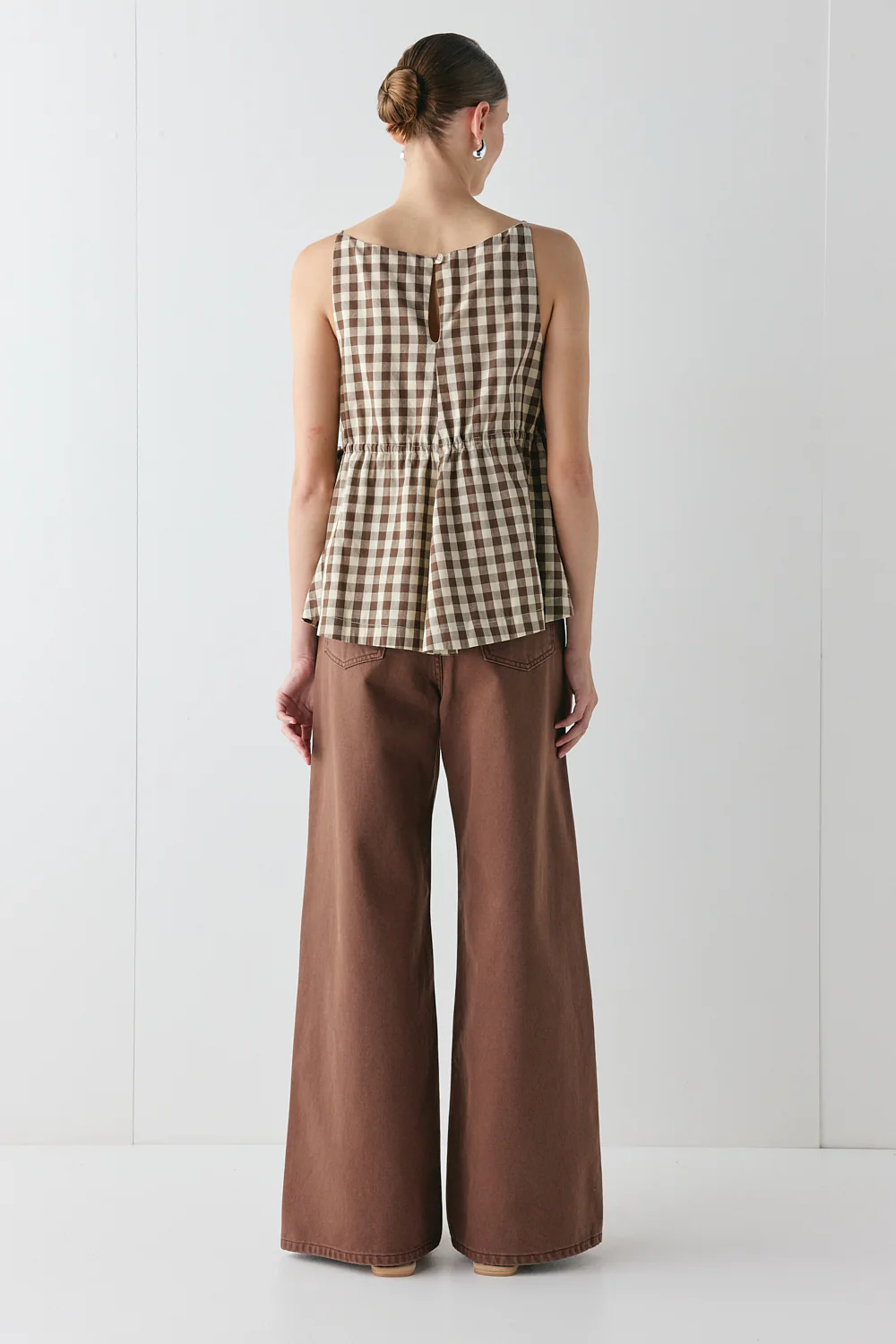 Indi Top Brown Check - Image 5