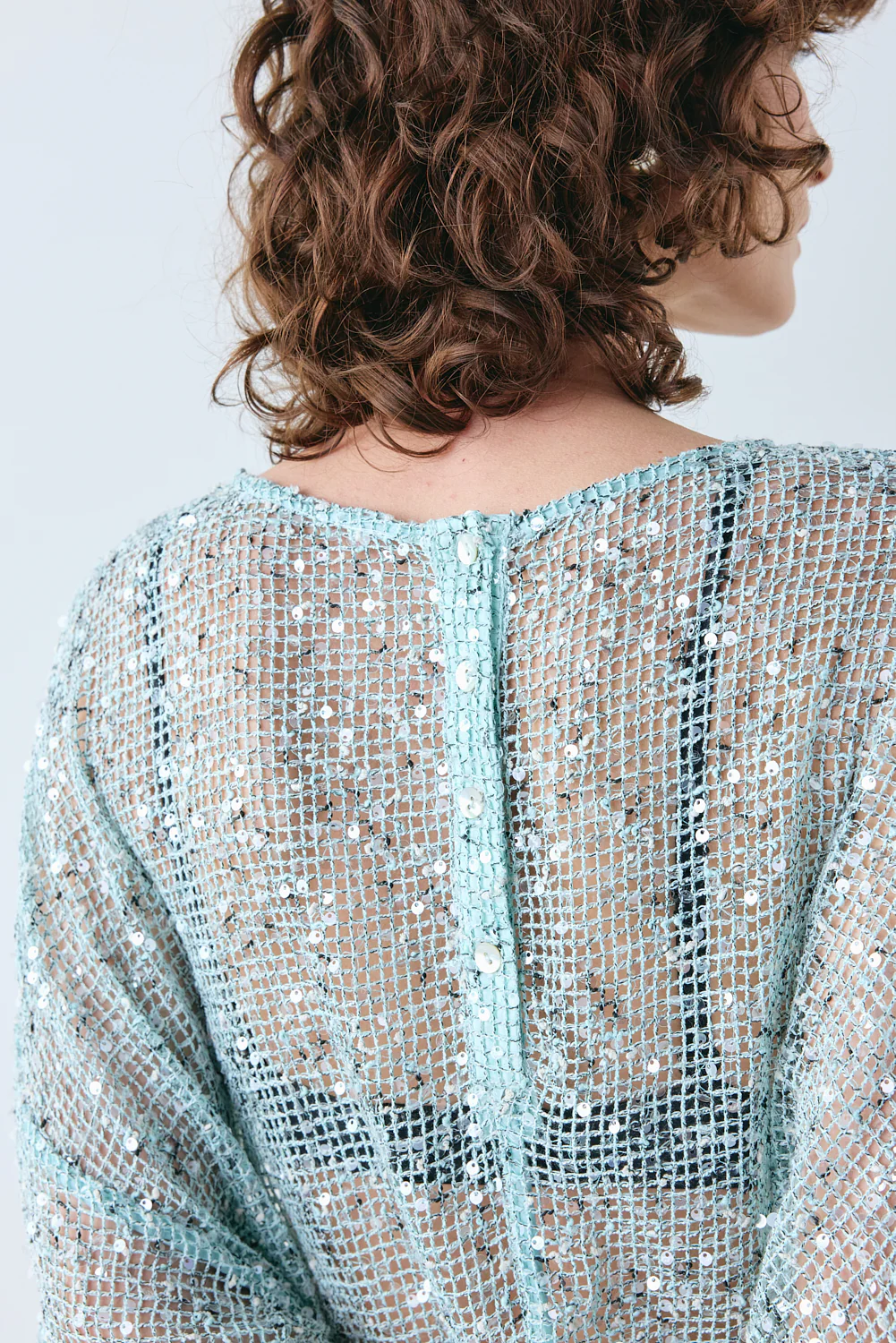 Ivette Sequin Midi Dress Aqua - Image 8
