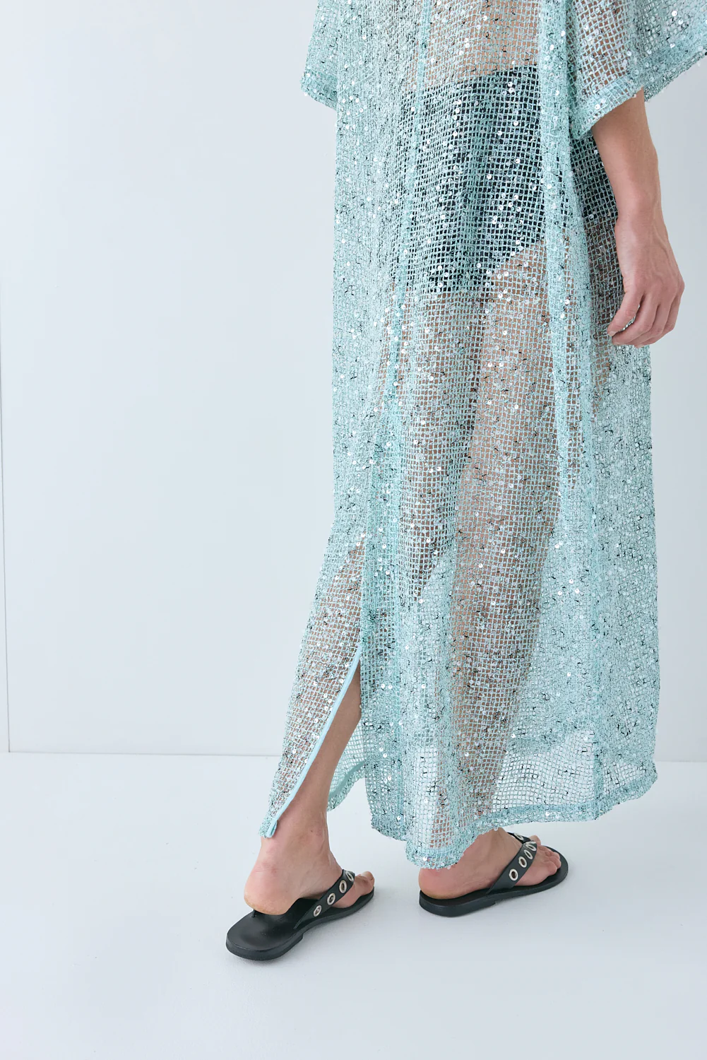 Ivette Sequin Midi Dress Aqua - Image 9