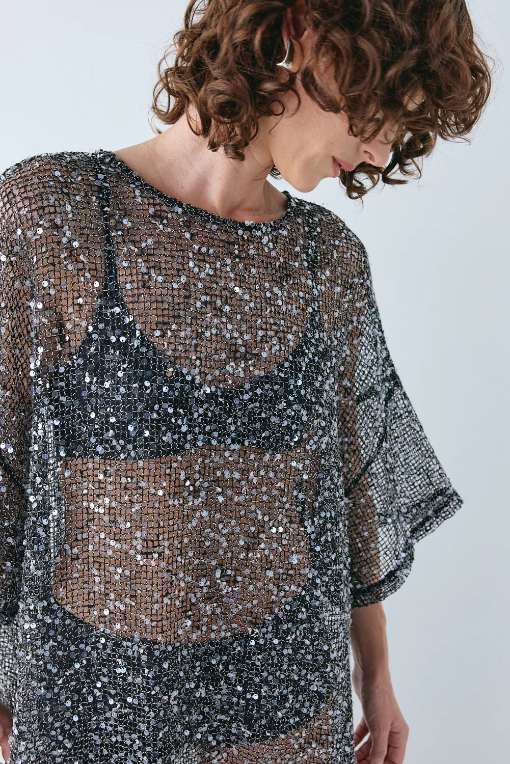 Ivette Sequin Midi Dress Black - Image 10