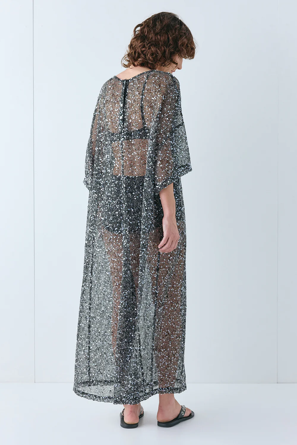 Ivette Sequin Midi Dress Black - Image 6