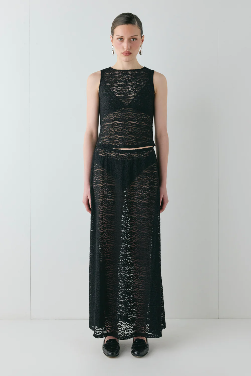 Jada Lace Maxi Skirt Black - Image 2