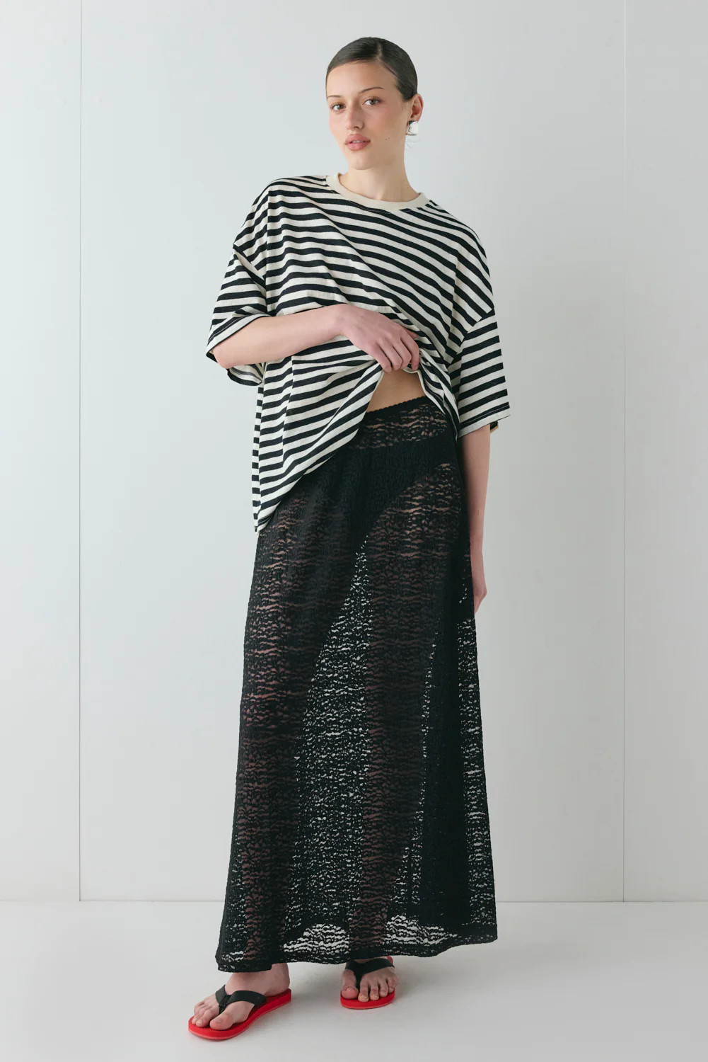 Jada Lace Maxi Skirt Black - Image 5