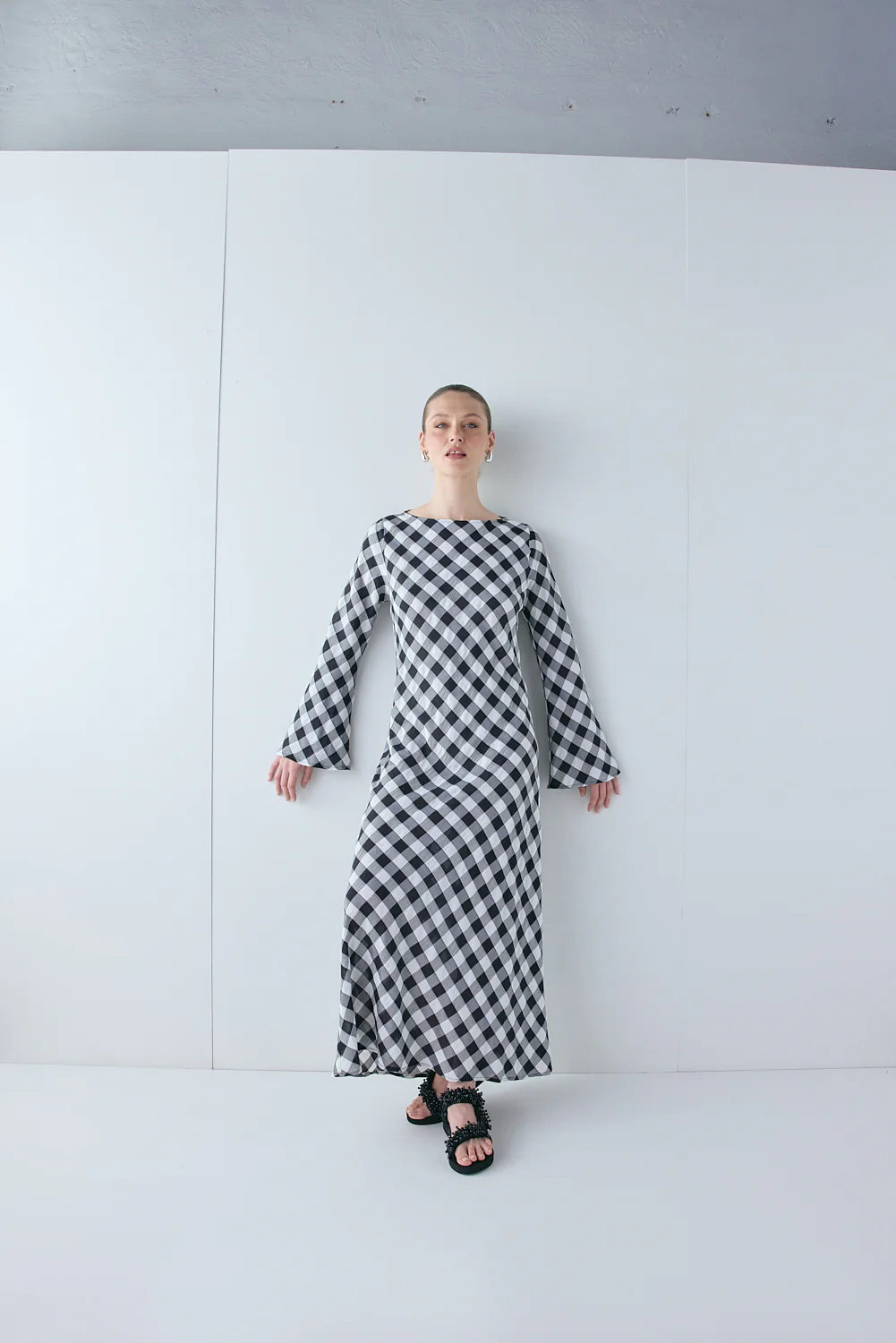 Jean Maxi Dress Black Check - Image 6
