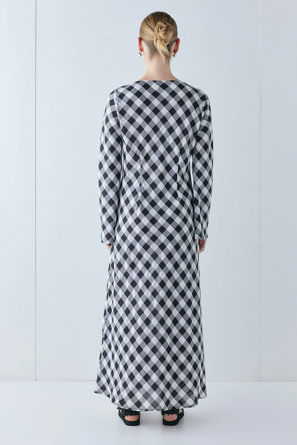 Jean Maxi Dress Black Check - Image 8