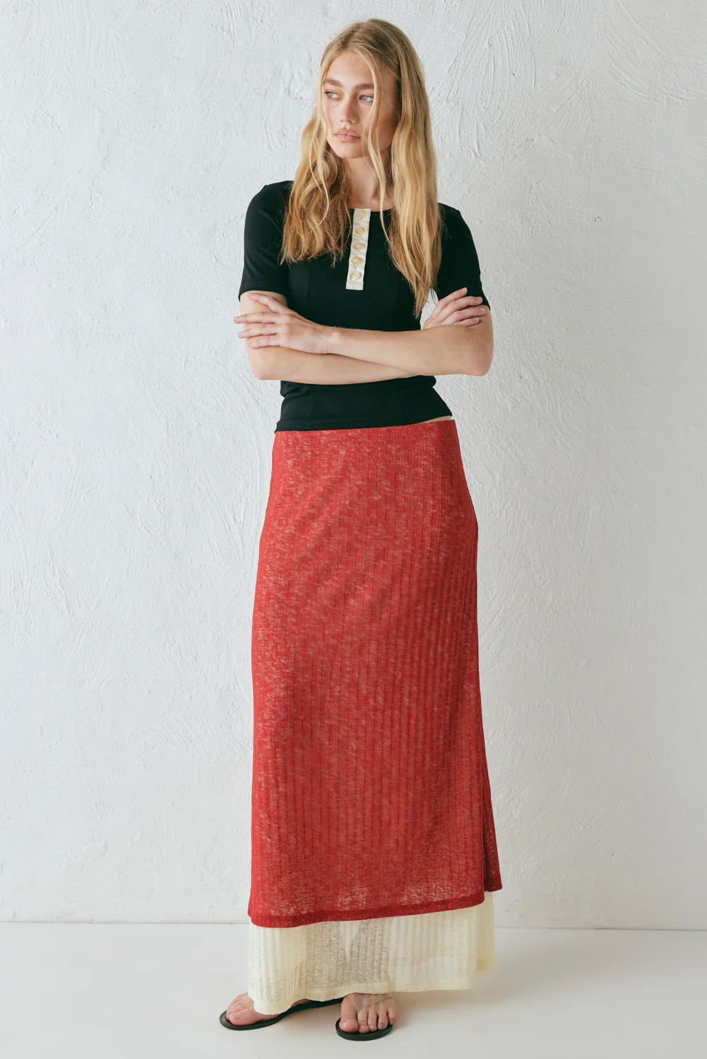 Jil Maxi Skirt Burnt Red - Image 7
