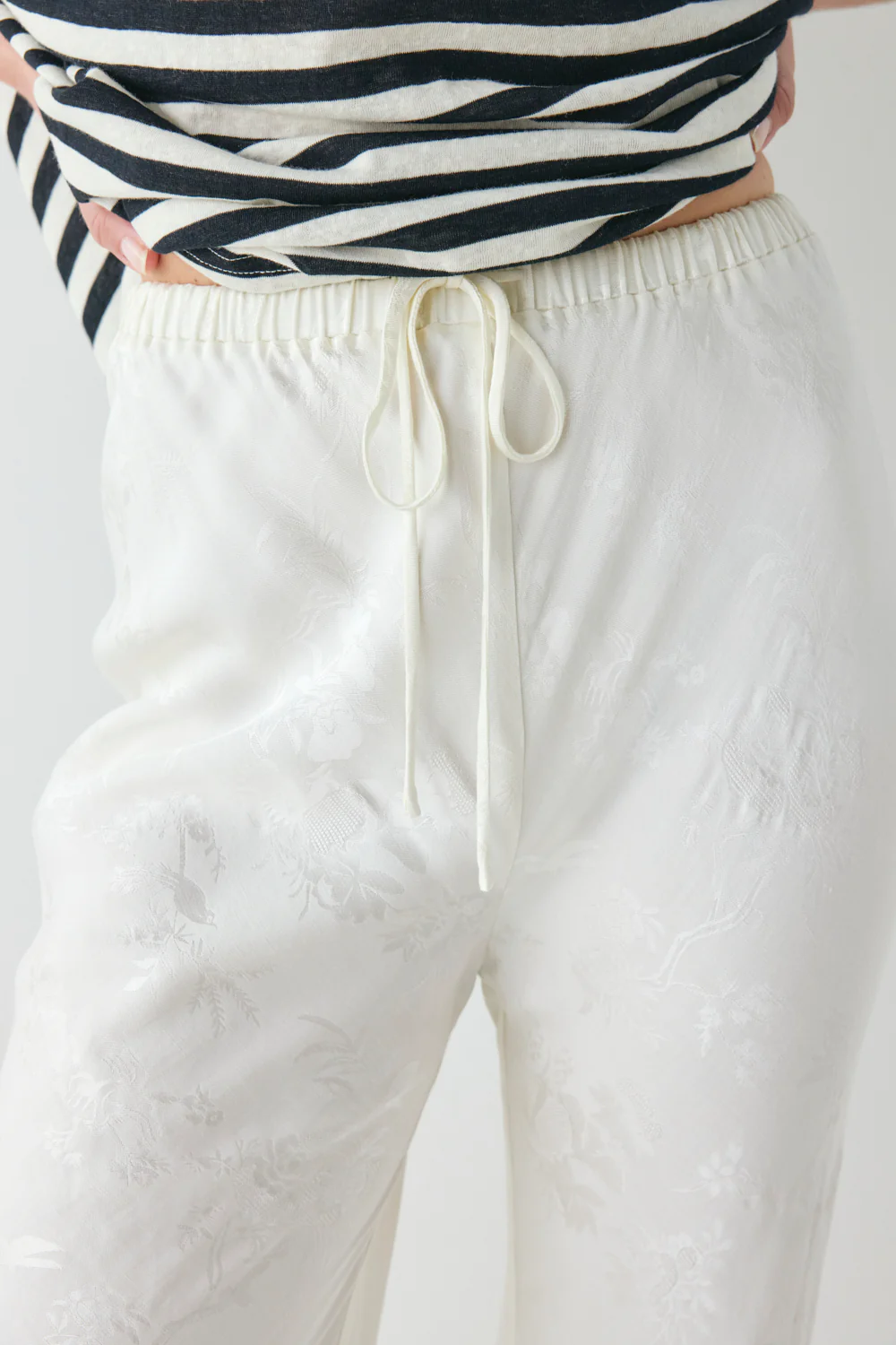 Josefin Jacquard Pants Cream - Image 3