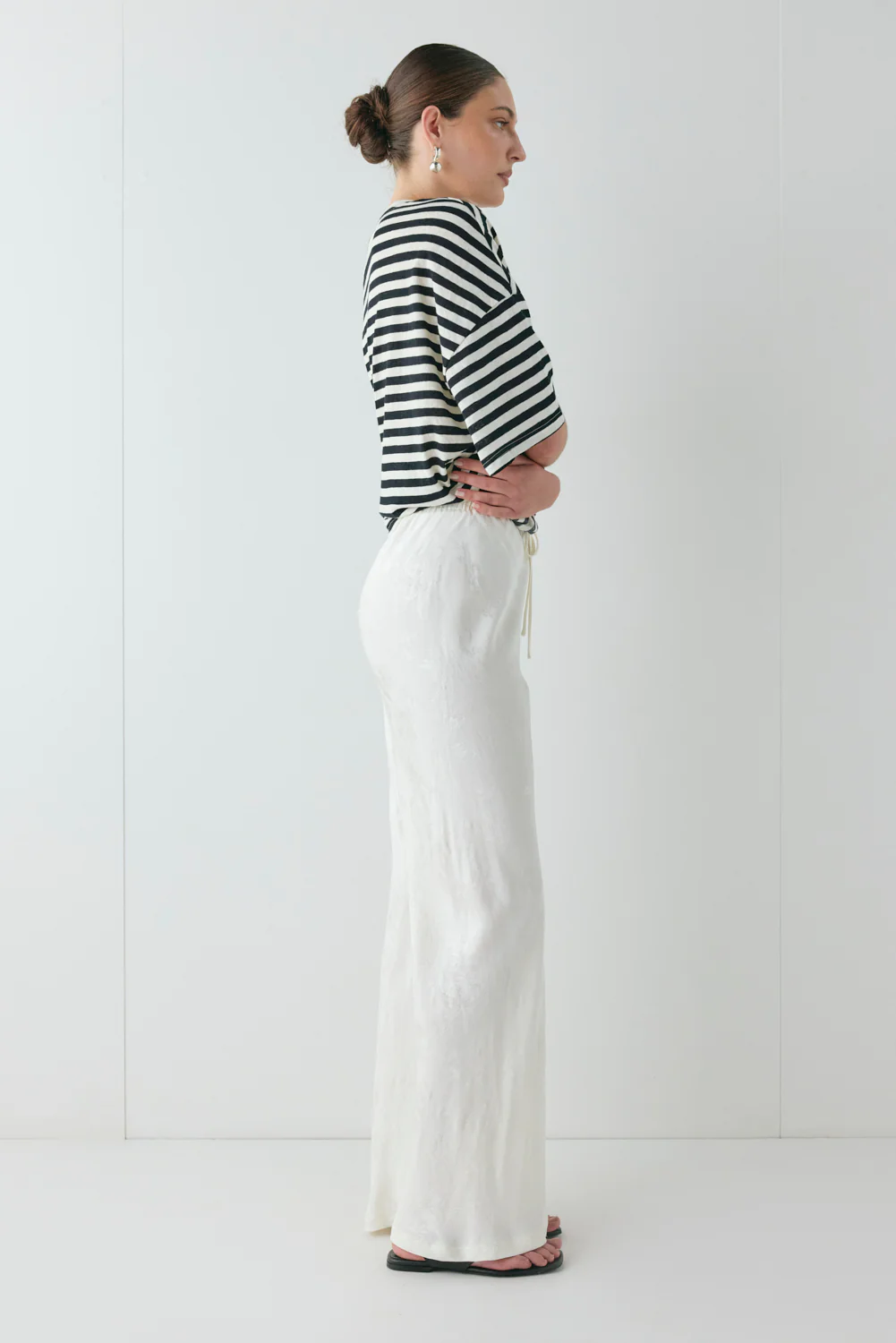 Josefin Jacquard Pants Cream - Image 5
