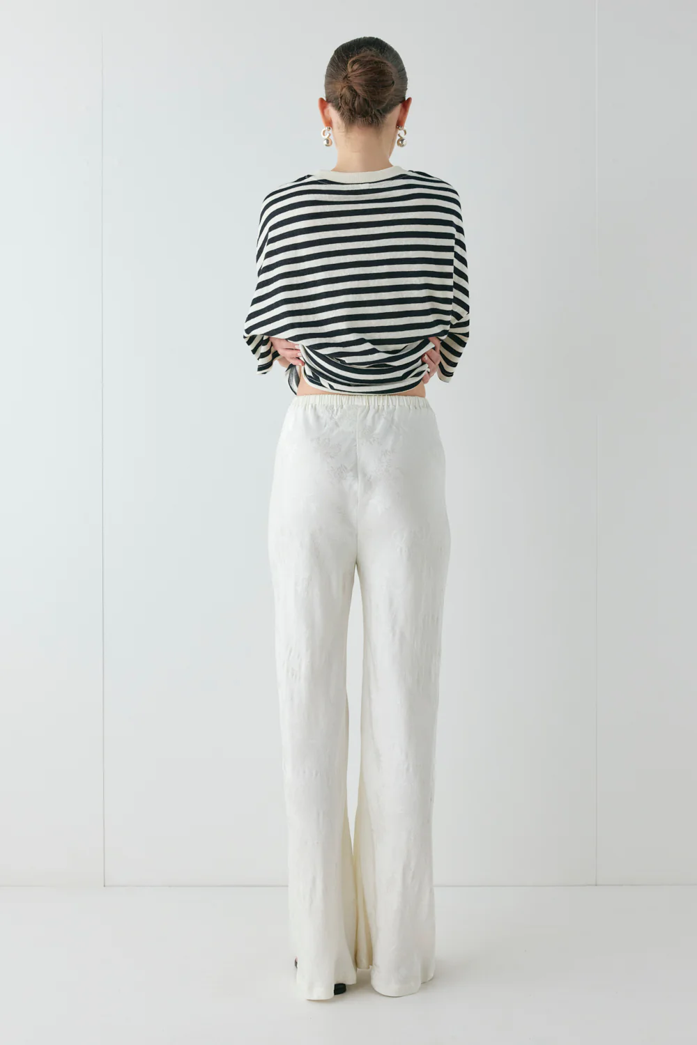 Josefin Jacquard Pants Cream - Image 6