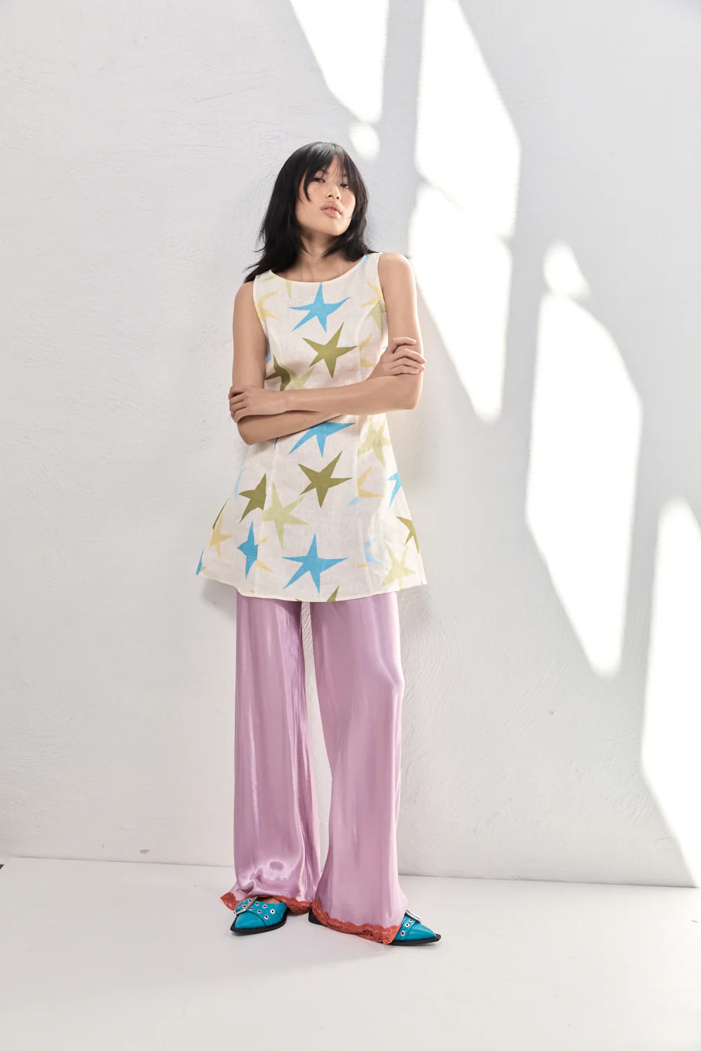 Josefin Satin Pants Lilac - Image 6