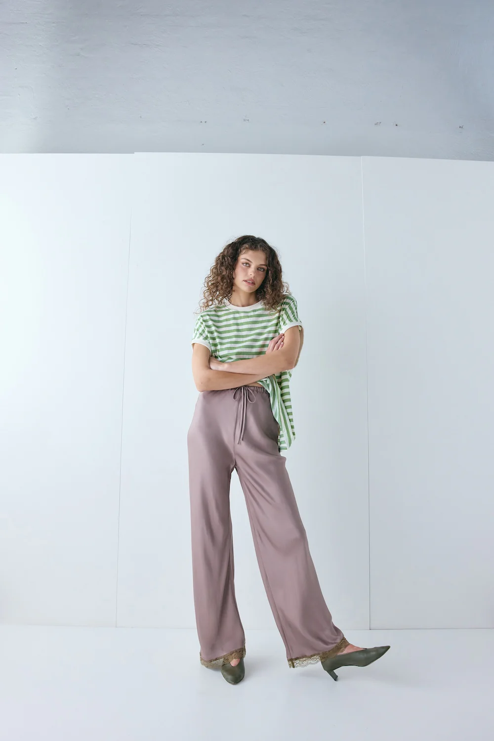 Josefin Satin Pants Mushroom - Image 6
