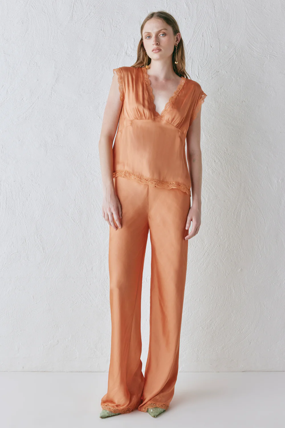 Josefin Satin Pants Peach - Image 3
