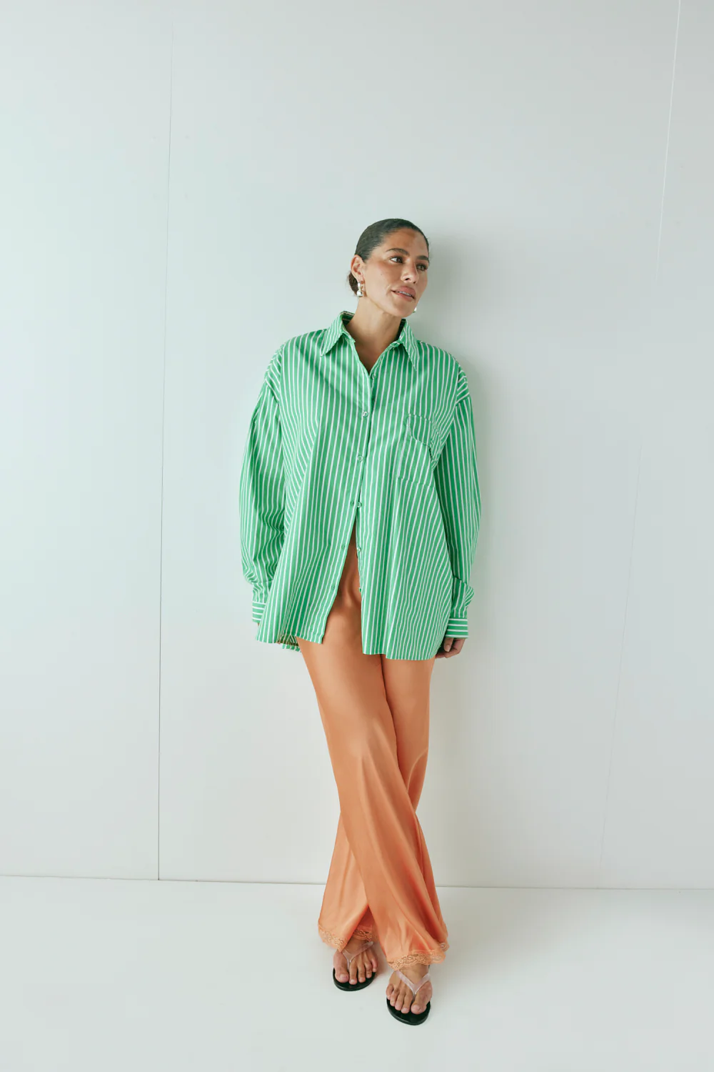 Josefin Satin Pants Peach - Image 6