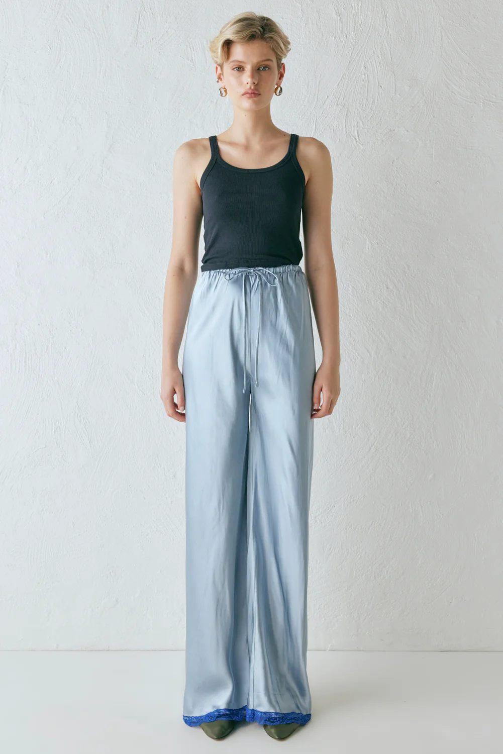Josefin Satin Pants Sky - Image 7
