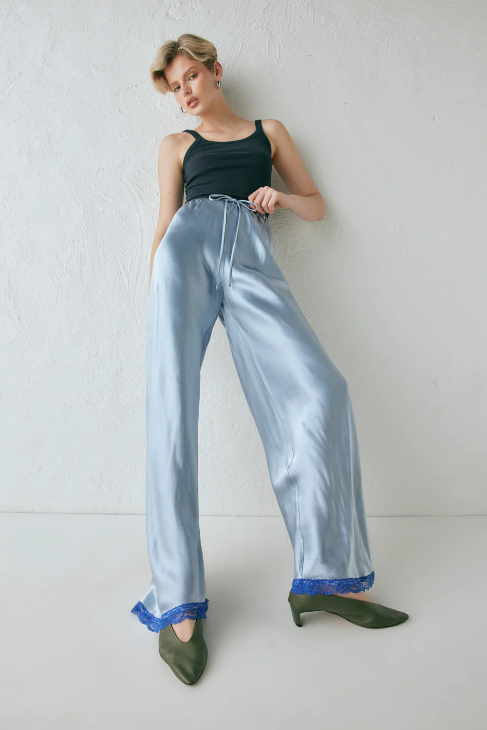 Josefin Satin Pants Sky - Image 8