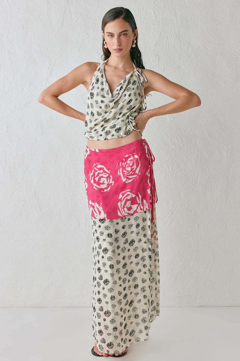 Jovana Wrap Maxi Skirt Rosa - Image 2