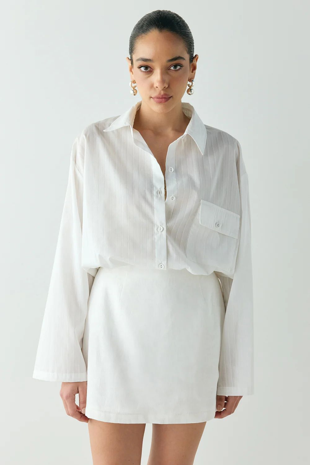 Jovi Linen Mini Skirt White - Image 3