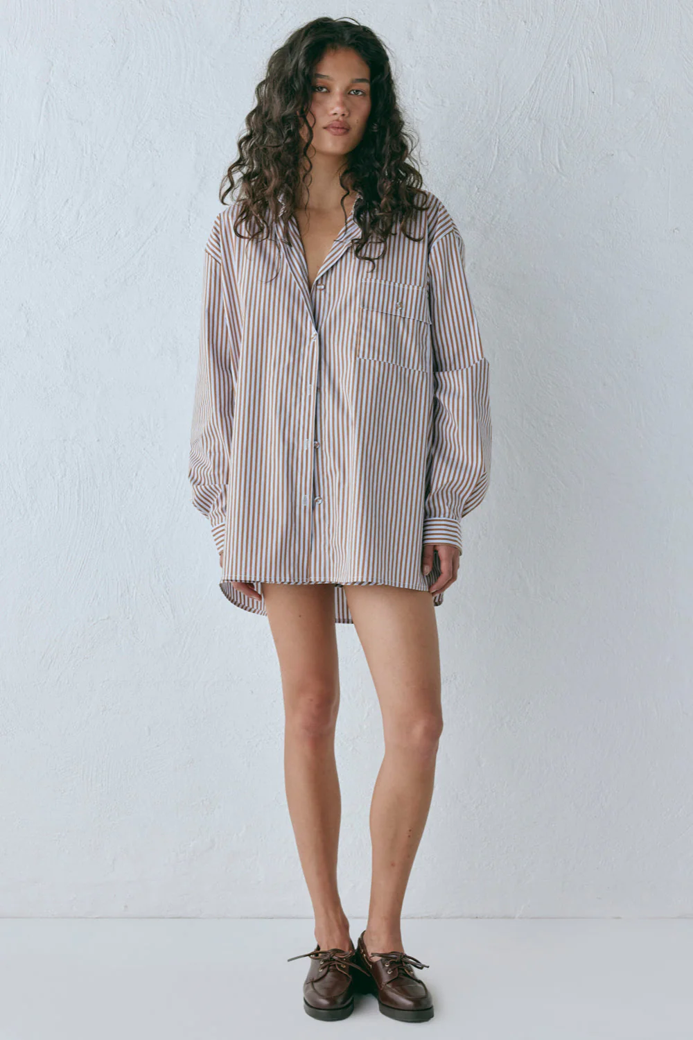 June Shirt Brown Stripe - Image 9