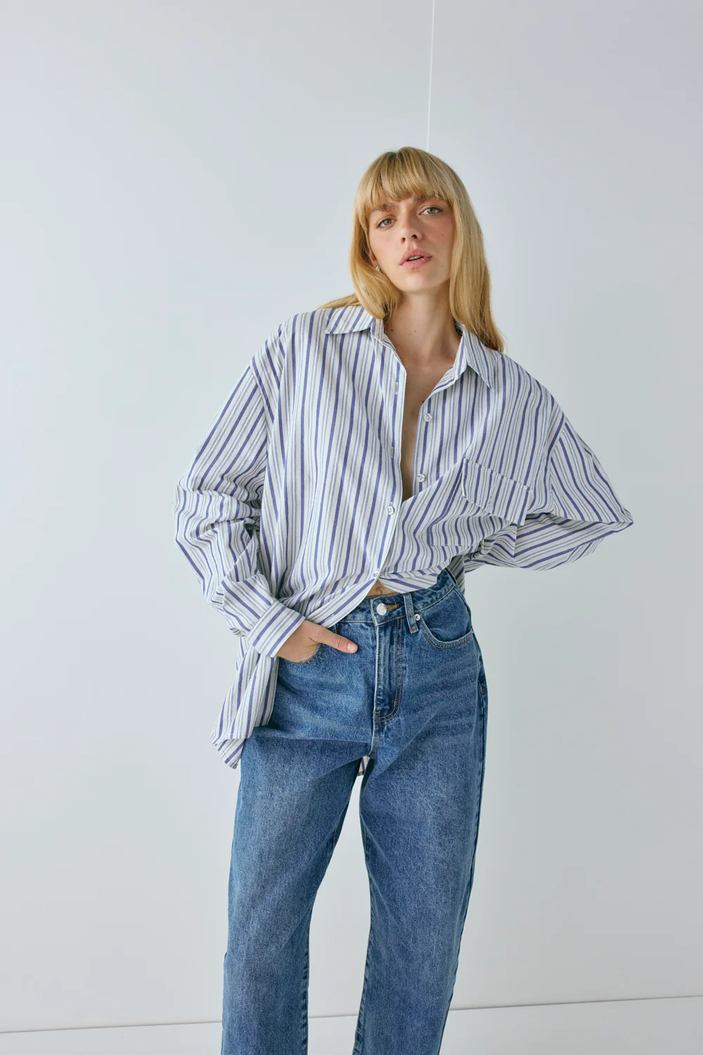 June Shirt Powder Stripe - Image 7